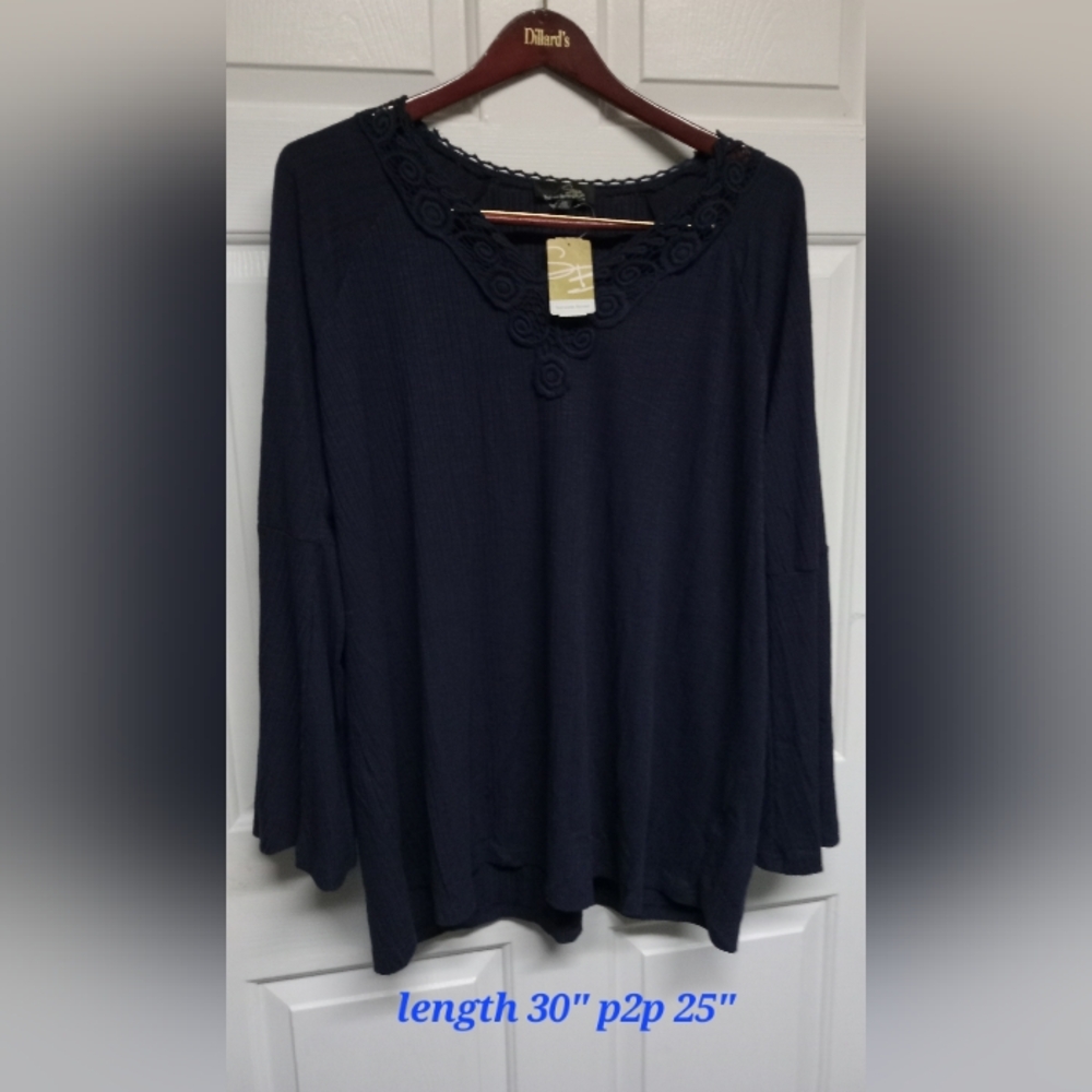 NWT Suzanne Betro Blue Tunic Shirt 2X